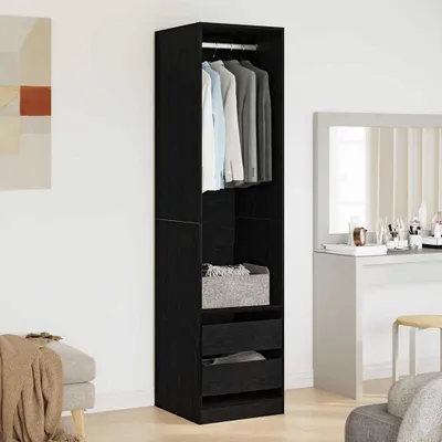 Produktbild von "2026 Moderne"Kleiderschrank( 1PC) Stylishces - Garderobenschrank,Drehtürenschrank,mit Regal Schwarz Eichen-Optik 50x50x200cm - Kleiderschränke Schlussverkauf982451