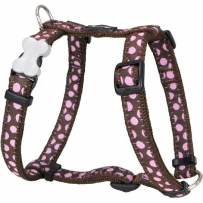 Immagine prodotto di Pettorina per cani Red Dingo Style Pink Brown Dots 25-39 cm