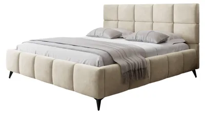 Produktbild von MIRJAN24 Polsterbett Amber, Dopellbett mit Bettkasten, Leistenlattenrost aus Holz (Farbe: Velluto 02, Größe: 180x200 cm)