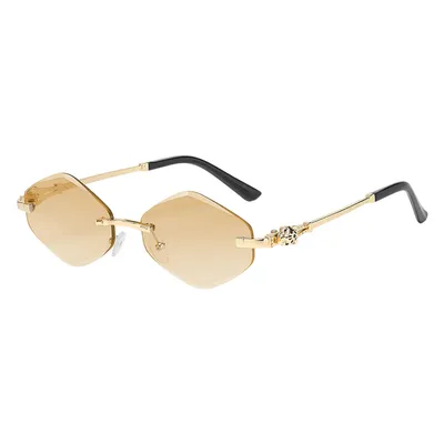 Produktbild von Vintage Randlose Sonnenbrille, Brille mit Verlaufsgläsern, Braun