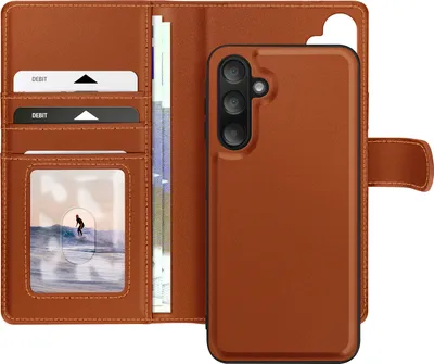 Image de Mayaxess, étui pour Samsung Galaxy A16 avec coque détachable, marron