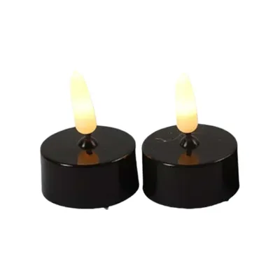 Immagine prodotto di Set di 2 candele decorative Countyrfield con luci LED - Eleganti - Nere - 4 cm
