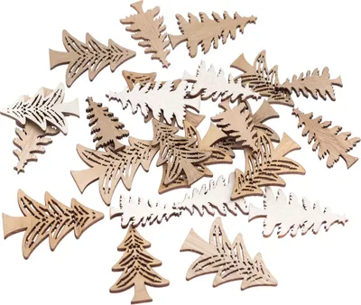 Immagine prodotto di Ornamenti in legno Alberi di Natale bianchi natura 24