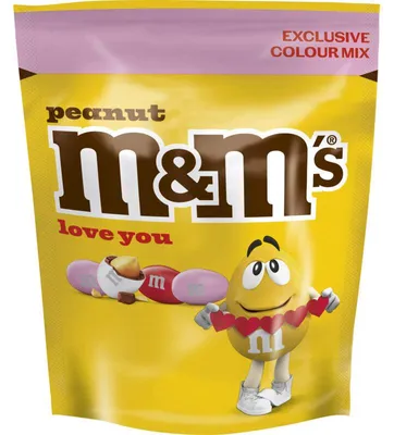 Produktbild von M&M'S Pinda Melkchocolade Love You Mix 150g – Bunte Schokolinsen mit Erdnüssen