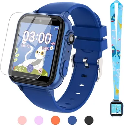 Obrázek produktu pro Dětské hodinky Smartwatch pro chlapce a dívky, hračka pro děti od 3 do 12 let, s 31 hrami, 8 příběhy, hudbou, budíkem, fotoaparátem, vánoční dárek, tmavě modrá barva