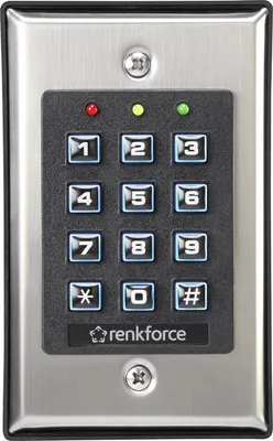 Zdjęcie produktu dla Renkforce Codeschloss Oberflächenmontage, Unterputz 1582597 mit beleuchteter Tastatur (1582597)
