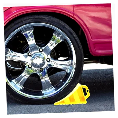 Produktbild von 2 Stück Reifenstopper mit Rutschschutz für Autos, Anhänger, Wohnwagen, Motorräder, Gabelstapler, Wagenheber und Haushaltslasten