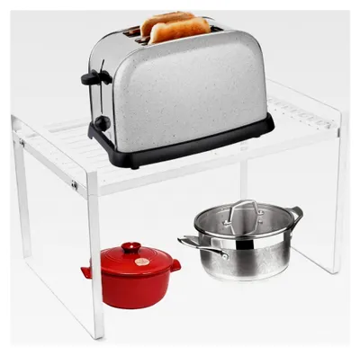 Produktbild von Gewürzregal für die Küche, stapelbarer Organizer für Küchenschränke (33 * 21 * 18,5 cm, Weiß)