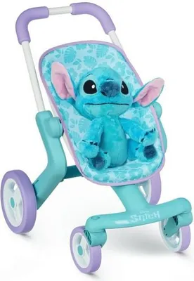 Produktbild von Puppenwagen, Stitch Plüschtier inklusive, 25 cm Plüschtier, Griffhöhe 53 cm, Ab 18 Monaten