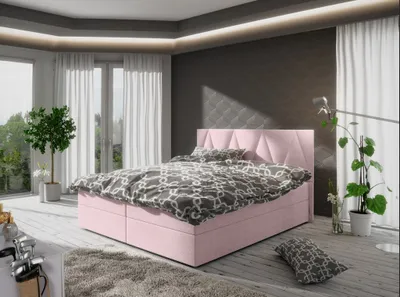 Obrázek produktu pro Manželská postel s úložným prostorem STIG 3 - 200x200, růžová