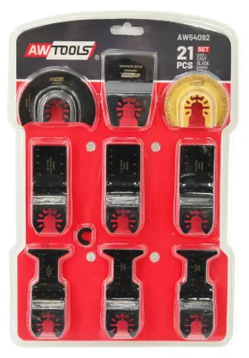 Imagen del producto de Awtools: juego de 21 hojas de sierra para herramientas multifunción