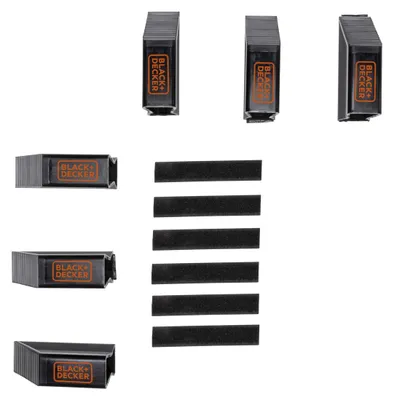Productafbeelding van BLACK+DECKER Bagagesteun Set van 6 Stuks Kofferbak Organizer voor Koffers, Verhuisdozen, Boodschappen en Meer Lading Stoppers Bagageklemmen Kunststof Zwart