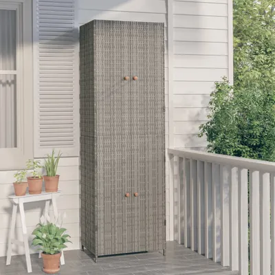 Obrázek produktu pro The Living Store Zahradní skříňka Grey 59x40x180 cm Poly ratan