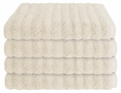 Produktbild von SCHIESSER Handtuchset Neapel | Einfarbig | 4-teilig | 100% Baumwolle | Flauschig & Saugstark | 50x100 cm | Creme