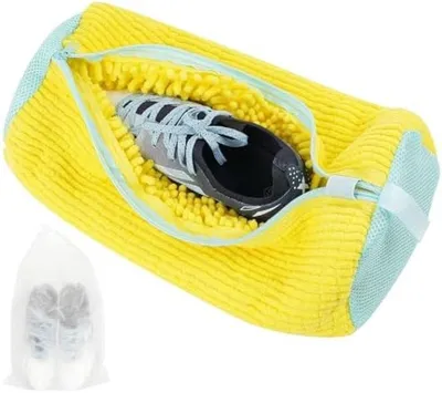 Produktbild von PolkaHome® Schuhwaschbeutel mit Reinigungsfunktion – 360° Bürstensystem, Gelb