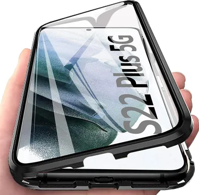 Image de Housse aimantée pour Samsung Galaxy S22 Plus Housse de protection en verre pour téléphone portable Etui blindé