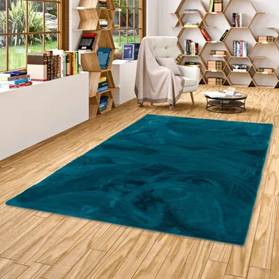 Produktbild von Luxus Super Soft Fellteppich Plush Petrol, Größe:120x170 cm