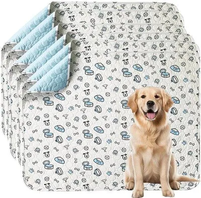 Productafbeelding van Wasbare Puppy Mat Set van 6, Absorberende Herbruikbare Plaspads 45 x 60 cm