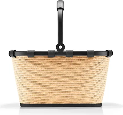 Produktbild von reisenthel carrybag XS, Einkaufskorb, Korb, Picknickkorb, Frame Raffia Black, 5 L, BN7079