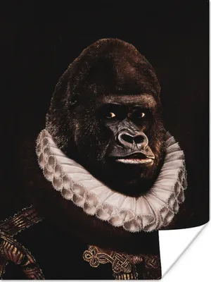 Produktbild von MuchoWow® Poster Alte Meister - Gorilla - Kunst 120x160 cm - Wandbilder