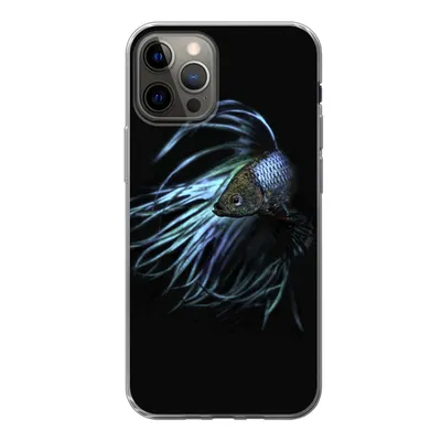 Produktbild von MuchoWow® Handyhülle Schutzhülle Hülle für iPhone 12 Pro Fisch - Schwanz - Schwarz Silikon Softcase Handy Hülle - Abdeckung