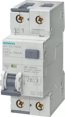 Image de Siemens 5SU1354-3KK16 Disjoncteur différentiel B16/0,03A 1+Npolig 10kA type F