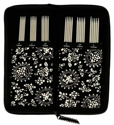 Produktbild von ChiaoGoo Strumpfstricknadeln Set 15 cm (2,00 – 3,25 mm) – Edelstahl Nadelspiel Set