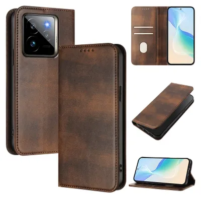Image de Etui pour Realme GT 7 Pro 5G, étui en cuir vintage avec protection RFID, fentes pour cartes, support Marron