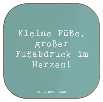 Produktbild von Mr. & Mrs. Panda Untersetzer Tasse Spruch Kind Fußabdruck - Meeresbrise - Geschenk, Coaster, bieruntersetzer, Familienmitglieder, Gläser, Freude, für, Tassen, Familie