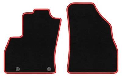 Immagine prodotto di Tappetini in moquette per Fiat Qubo 2008-2020 (Kombivan 2 osoby) – set 4 pezzi, nero/rosso, su misura – Wielganizator CARLUX