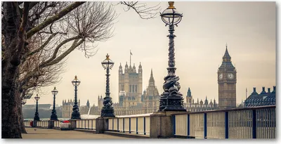 Produktbild von Tulup Glas-Bild -140x70- Wandkunst Dekorative Wand für Küche & Wohnzimmer - Sehenswürdigkeiten & Architektur - London im Herbst - Braun