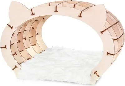 Produktbild von Puzzle 3D, Katzenhaus aus Holz – Weißes Fell, EWA, Holz, 152 Teile