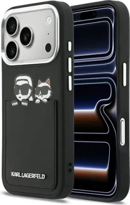 Immagine prodotto di Custodia KARL LAGERFELD compatibile con IPHONE 17 Pro KLHCP17L6PCSPKCK (PU con stampa K&C e tasca) nera