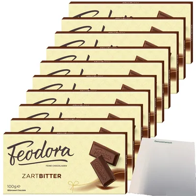Produktbild von Feodora Schokolade Zartbitter VPE (10x100g Tafel) + usy Block