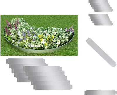 Zdjęcie produktu dla vidaXL Zestaw 10 elastycznych obrzeży trawnikowych ze stali ocynkowanej 100x14 cm - Obrzeża rabatowe