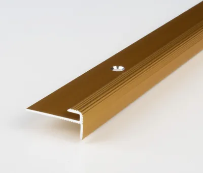 Produktbild von PROVISTON | Einfassprofil | Aluminium eloxiert | Goldfarbig | Breite 25 mm | Höhe 3 mm | Länge 2700 mm | Gebohrt | Abschlussprofil | Einschubprofil | Abschlussleiste | Bodenprofil | 1 Stück