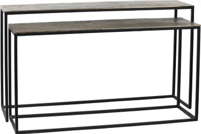 Produktbild von PTMD – Beistelltisch Kae – Schwarz – 149 x 41 x 85,5 cm – 2er-Set