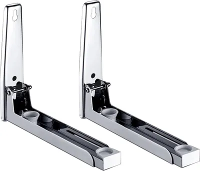 Produktbild von Mikrowellenhalter Wandmontage Edelstahl 304, klappbare Wandhalterung Küche, verstellbares Küchenregal platzsparend für Mikrowelle & Backofen