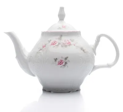 Produktbild von Thun 1794 Teekanne, 1,2 l, Tschechisches Porzellan, Bernadotte, rosa, rosa Streifen, Thun