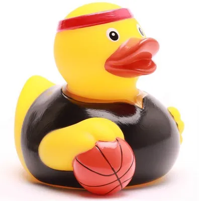 Produktbild von Badeente Basketball schwarzes Trikot Vinyl 8 cm