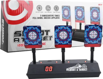 Image de Cible de tir électronique, réinitialisation automatique du score, son, lumière, extérieur, jouet pour enfants, 3 cibles