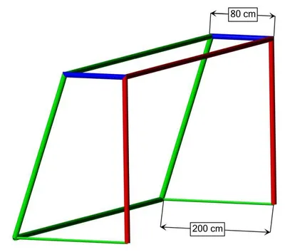 Produktbild von Huck Fussballtornetz-Paar aus PP 4 mm 80 x 200 cm rot schwarz