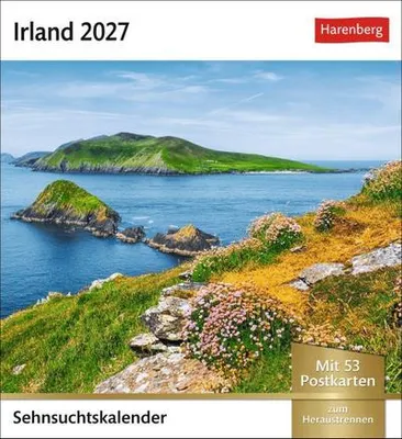Produktbild von Irland Sehnsuchtskalender 2027 - Wochenkalender mit 53 Postkarten