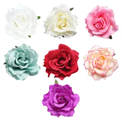 Image de Omgoods - Lot de 7 barrettes à cheveux en forme de rose - Accessoires capillaires multicolores