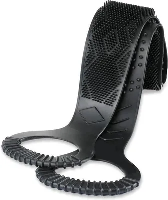Produktbild von Famanu Exfolierende Silikon-Rückenschrubber - Duschwaschband 97 cm - Tiefe Reinigung und Massage - Schwarz
