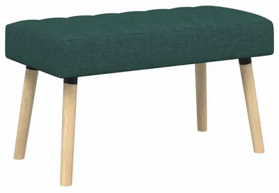 Zdjęcie produktu dla Ławka z wyściełanym oparciem vidaXL, ciemnozielona, 80 x 40 x 46 cm, materiał