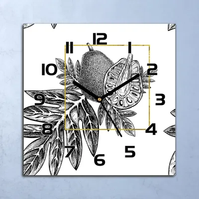 Produktbild von Wanduhr Echt-Glas-Küchenuhr  Tropische Früchte Quarz 30x30 Deko Bilder