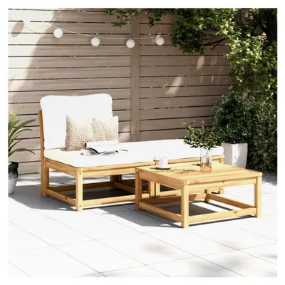 Produktbild von 3-teilige Gartenlounge Set mit Kissen aus massivem Akazienholz