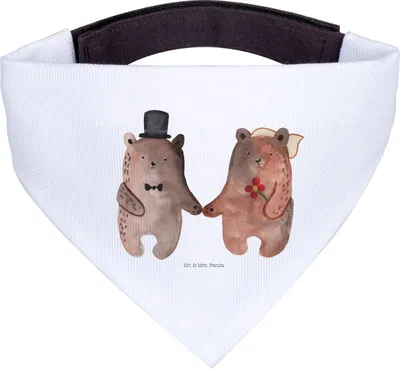 Produktbild von Mr. & Mrs. Panda Hunde-Halstuch Bär Heirat - Weiß - Geschenk, Halstuch Hund, Verheiratet Heirate Hochzeit Hochzeitsgeschenk Hochzeitspaar, Tuch, Hundehalstuch, Teddy