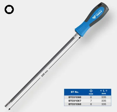 Zdjęcie produktu dla Wkrętak nasadowy 7,0 x 335 mm, elastyczny